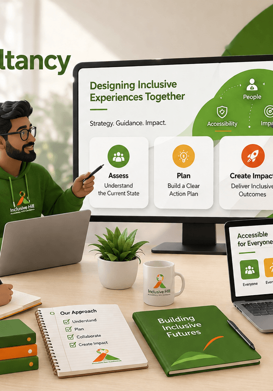 Professionals collaborating to plan accessible and inclusive digital experiences.